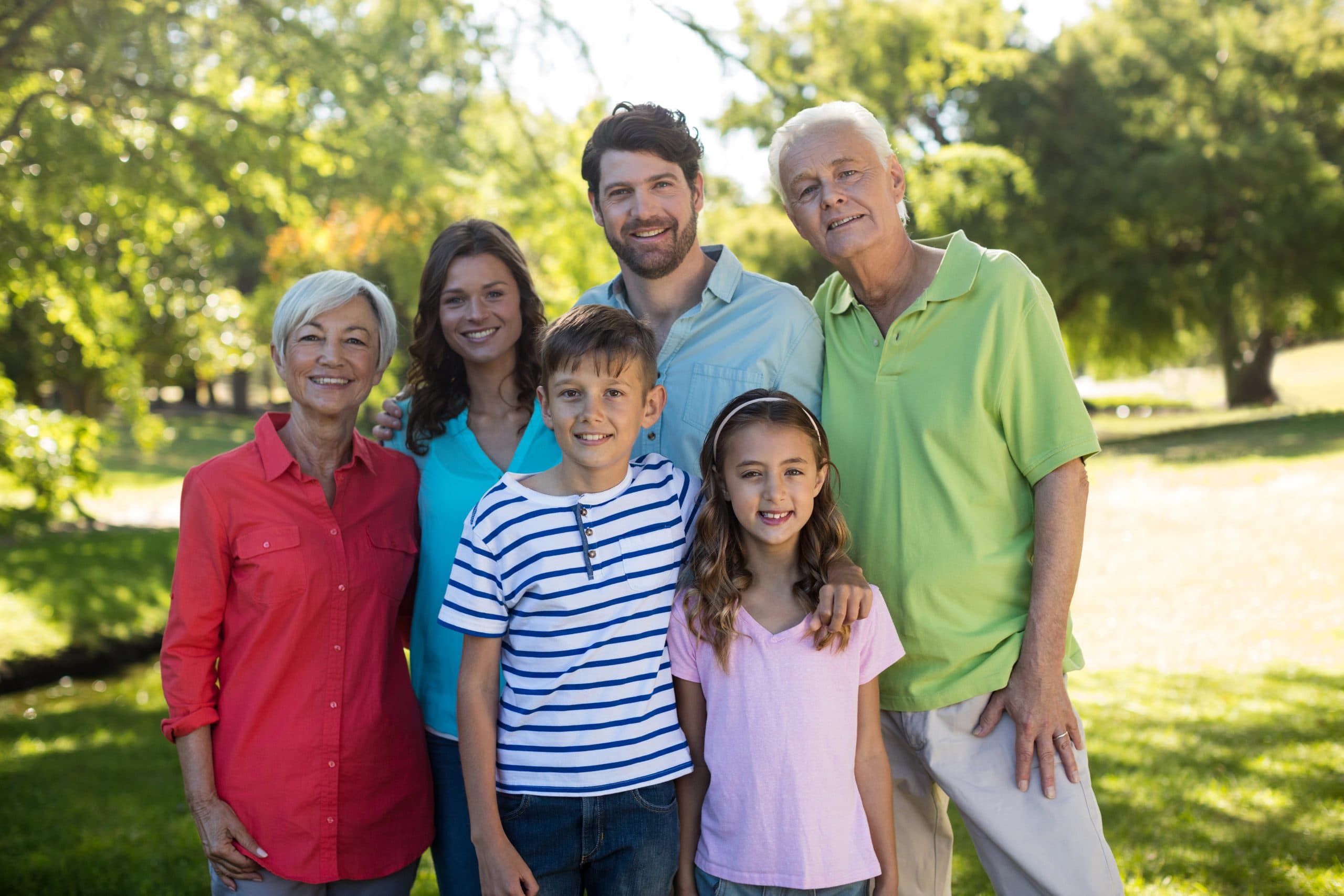 A happy family enjoying time together in a park